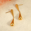 Minimalist Geometric Stainless Steel Earrings With Electroplating For Women