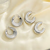 Minimalist Geometric Stainless Steel Earrings With 18K Gold Vacuum Plating Fashion Versatile Style For Women
