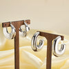 Minimalist Geometric Stainless Steel Earrings With 18K Gold Vacuum Plating Fashion Versatile Style For Women