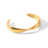 Minimalist Geometric Stainless Steel Electroplated Bracelet With Twisted Irregular Opening
