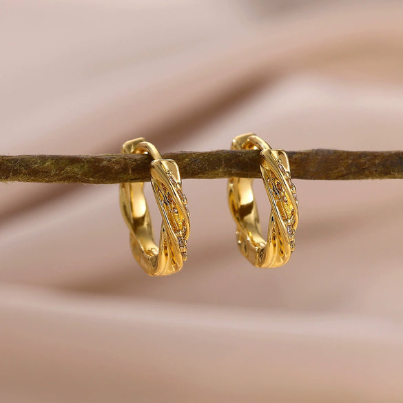Minimalist Geometric Stainless Steel Gold Silver Electroplated Small Hoop Earrings Unisex Fashion Accessories