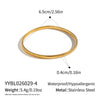 Minimalist Geometric Stainless Steel Goldplated Wideband Bracelet Modern Jewelry