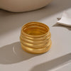 Minimalist Geometric Stainless Steel Goldplated Wideband Bracelet Modern Jewelry