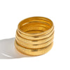 Minimalist Geometric Stainless Steel Goldplated Wideband Bracelet Modern Jewelry