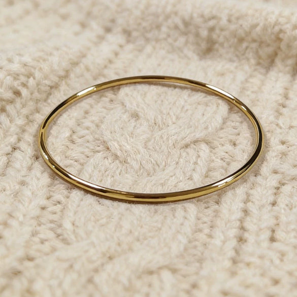 Minimalist Geometric Stainless Steel 14K Gold Electroplated Bracelet
