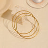 Minimalist Geometric Stainless Steel Ladies Ring And Bracelet With Electroplating