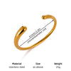 Minimalist Geometric Stainless Steel Open Bangle Bracelet With Shell And Floral Texture Glossy 18K Gold Plated Finish For Women