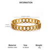 Minimalist Geometric Stainless Steel Open Bangle Bracelet With Shell And Floral Texture Glossy 18K Gold Plated Finish For Women