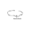 Minimalist Geometric Stainless Steel Open Bangle Bracelet With Shell And Floral Texture Glossy 18K Gold Plated Finish For Women