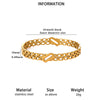 Minimalist Geometric Stainless Steel Open Bangle Bracelet With Shell And Floral Texture Glossy 18K Gold Plated Finish For Women