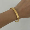 Minimalist Geometric Stainless Steel Open Bracelet Vacuumplated 18K Gold For Women