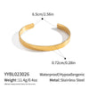 Minimalist Geometric Stainless Steel Open Bracelet Vacuumplated 18K Gold For Women