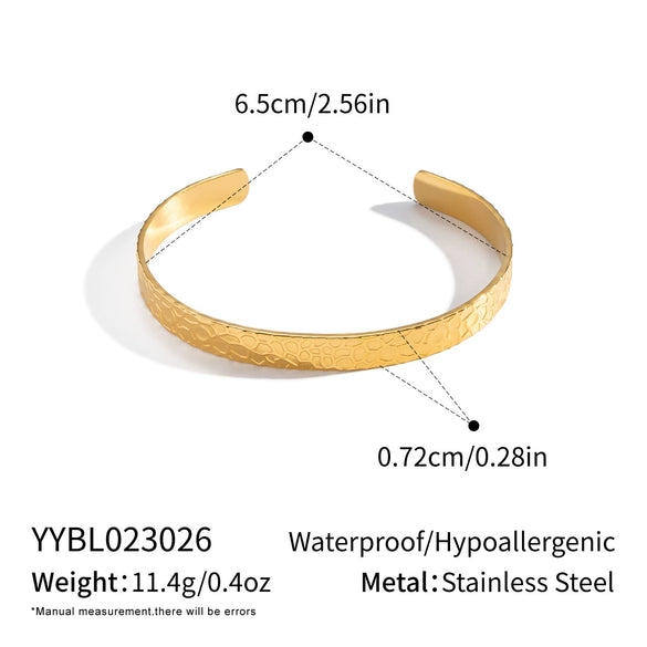Minimalist Geometric Stainless Steel Open Bracelet Vacuumplated 18K Gold For Women