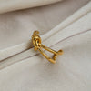 Minimalist Geometric Stainless Steel Real Gold Plated Unisex Adjustable Open Ring