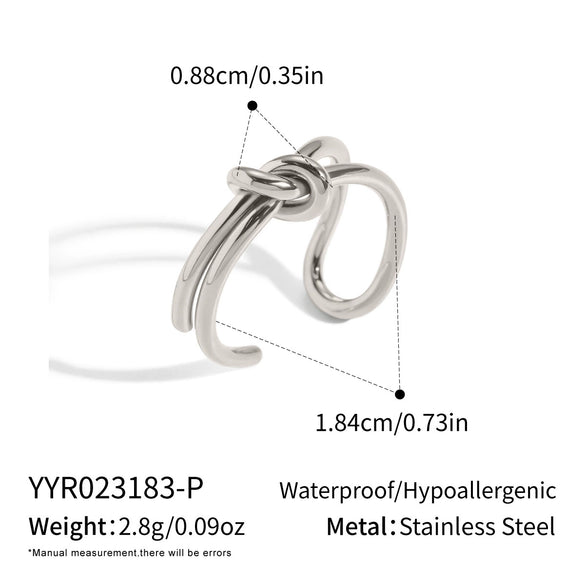 Minimalist Geometric Stainless Steel Real Gold Plated Unisex Adjustable Open Ring