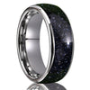Minimalist Geometric Starry Sky Tungsten Steel Ring With Electroplated Finish For Men And Women