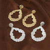Minimalist Geometric Statement Long Drop Metal Earrings With Fashion Ear Pin Design For Wholesale