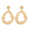 Minimalist Geometric Statement Long Drop Metal Earrings With Fashion Ear Pin Design For Wholesale