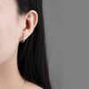 Minimalist Geometric 925 Sterling Silver Electroplated Earrings With Diamond Style Design Ear Buckle