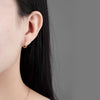 Minimalist Geometric 925 Sterling Silver Electroplated Earrings With Diamond Style Design Ear Buckle