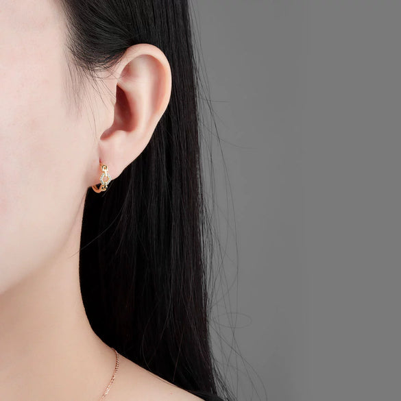 Minimalist Geometric 925 Sterling Silver Electroplated Earrings With Diamond Style Design Ear Buckle