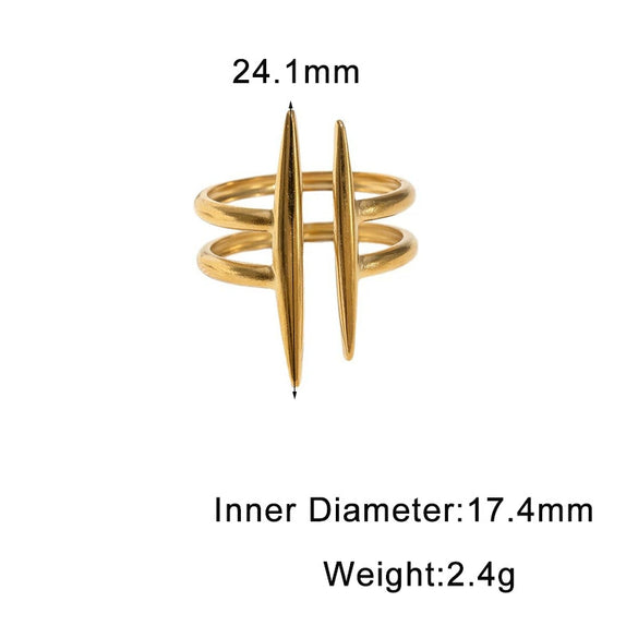 Minimalist Geometric Titanium Steel Open Ring For Women Electroplated Stainless Steel Fashion Ring With Cool Personality Style