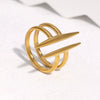 Minimalist Geometric Titanium Steel Open Ring For Women Electroplated Stainless Steel Fashion Ring With Cool Personality Style