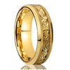 Minimalist Geometric Tungsten Steel Couple Rings With Gold Sandblasted Electroplated Finish And Gold Foil Detail Unisex Matching Rings