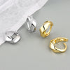 Minimalist Geometric Twisted Hoop Earrings In 925 Sterling Silver With Smooth Electroplated Finish
