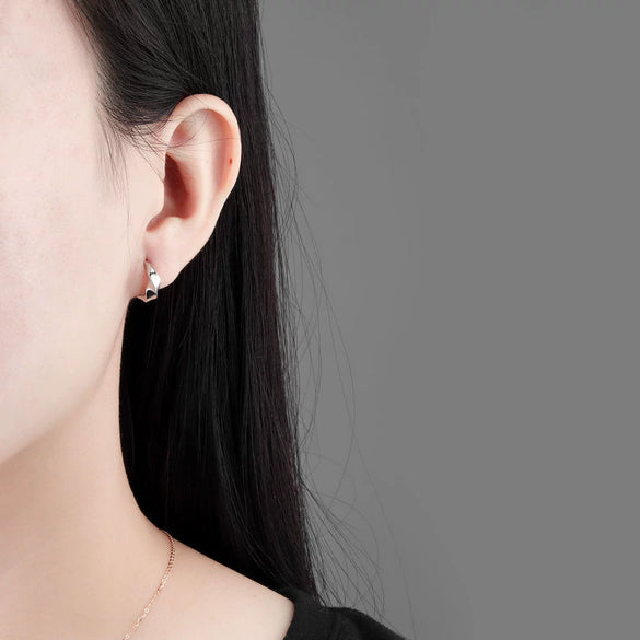 Minimalist Geometric Twisted Hoop Earrings In 925 Sterling Silver With Smooth Electroplated Finish
