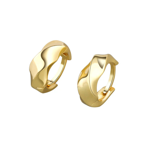 Minimalist Geometric Twisted Hoop Earrings In 925 Sterling Silver With Smooth Electroplated Finish