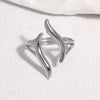 Minimalist Gold Electroplated Stainless Steel Open Ring For Women With Geometric Line Design
