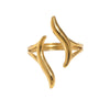 Minimalist Gold Electroplated Stainless Steel Open Ring For Women With Geometric Line Design