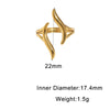 Minimalist Gold Electroplated Stainless Steel Open Ring For Women With Geometric Line Design