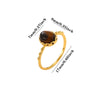 Minimalist Gold Plated Copper Open Ring With Natural Stone And Pearl Oval Geometric Design Unisex Jewelry