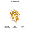 Minimalist Gold Plated Stainless Steel Ring With Irregular Geometric Lines And Open Band Design For Unisex Wear