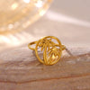 Minimalist Gold Plated Stainless Steel Ring With Irregular Geometric Lines And Open Band Design For Unisex Wear