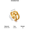 Minimalist Gold Plated Stainless Steel Ring With Irregular Geometric Lines And Open Band Design For Unisex Wear