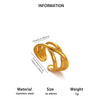 Minimalist Gold Plated Stainless Steel Ring With Irregular Geometric Lines And Open Band Design For Unisex Wear
