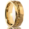 Minimalist Gold Plated Tungsten Steel Ring With Broken Gold Foil Inlay Geometric Unisex Jewelry