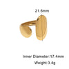 Minimalist Gold Tone Stainless Steel Open Ring For Women Polished Geometric Asymmetrical Electroplated Jewelry