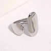 Minimalist Gold Tone Stainless Steel Open Ring For Women Polished Geometric Asymmetrical Electroplated Jewelry