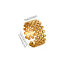 Minimalist Goldplated Titanium Steel Open Ring With Heartshaped Geometric Design Faderesistant Unisex Fashion Jewelry
