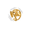 Minimalist Goldplated Titanium Steel Open Ring With Heartshaped Geometric Design Faderesistant Unisex Fashion Jewelry