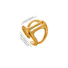 Minimalist Goldplated Titanium Steel Open Ring With Heartshaped Geometric Design Faderesistant Unisex Fashion Jewelry