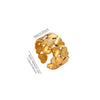 Minimalist Goldplated Titanium Steel Open Ring With Heartshaped Geometric Design Faderesistant Unisex Fashion Jewelry