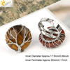Minimalist Handmade Crystal Open Adjustable Ring With Natural Stone Arc Surface And Tree Of Life Design For Unisex Wear