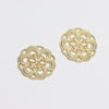 Minimalist Handmade Jewelry Hollow Geometric Flower Pendant Earrings Electroplated