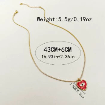 Minimalist Heart Shape Stainless Steel Pendant Necklace Electroplated