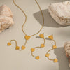 Minimalist Heart Shaped Stainless Steel Jewelry Set With Tassels Electroplated For Women Necklace And Earrings